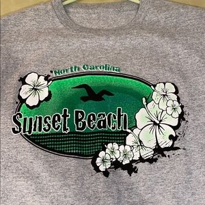 Youth Large gray Sunset Beach, NC t-shirt.